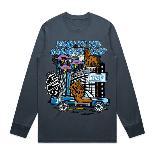 DETROIT ROAD TO THE CHAMPIONSHIP LONGSLEEVE - SLATE BLUE