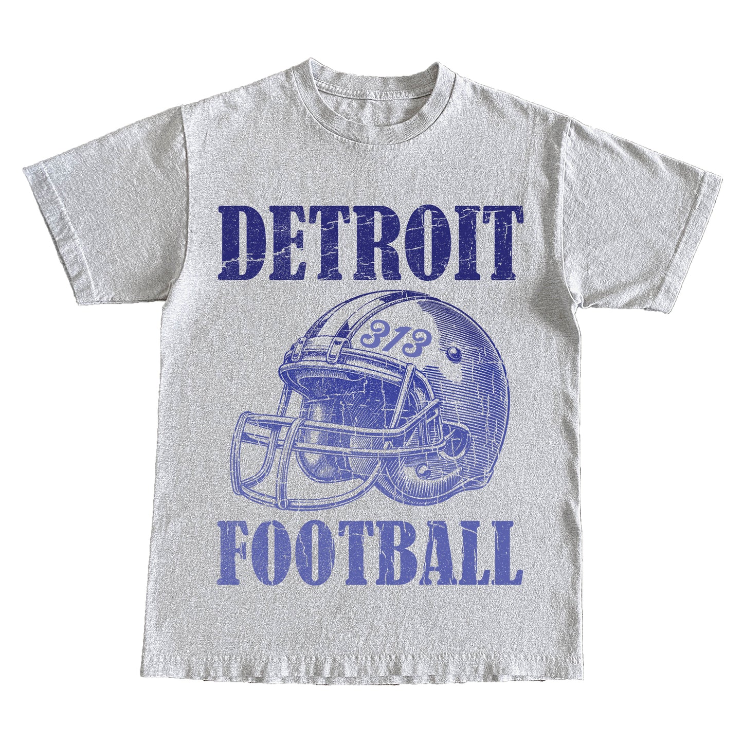 DETROIT FOOTBALL TEE - ATHLETIC GREY