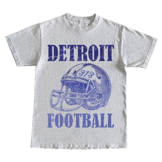 DETROIT FOOTBALL TEE - ATHLETIC GREY