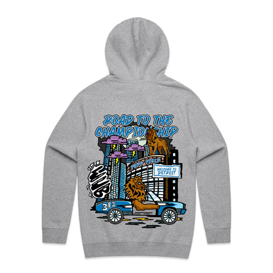 DETROIT ROAD TO THE CHAMPIONSHIP HOODIE - HEATHER GREY