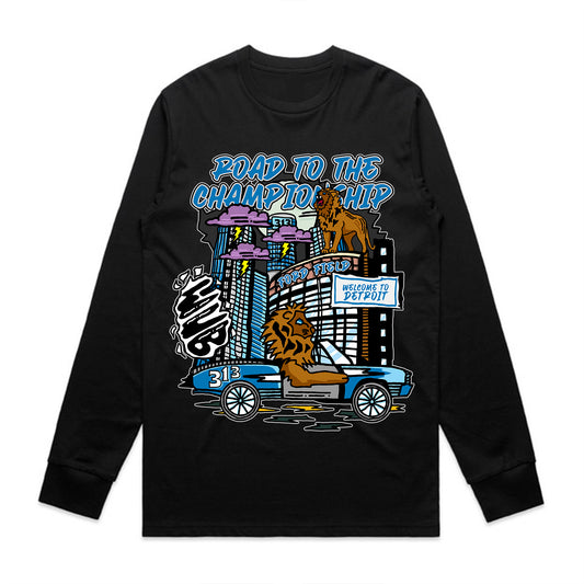 DETROIT ROAD TO THE CHAMPIONSHIP LONGSLEEVE - BLACK