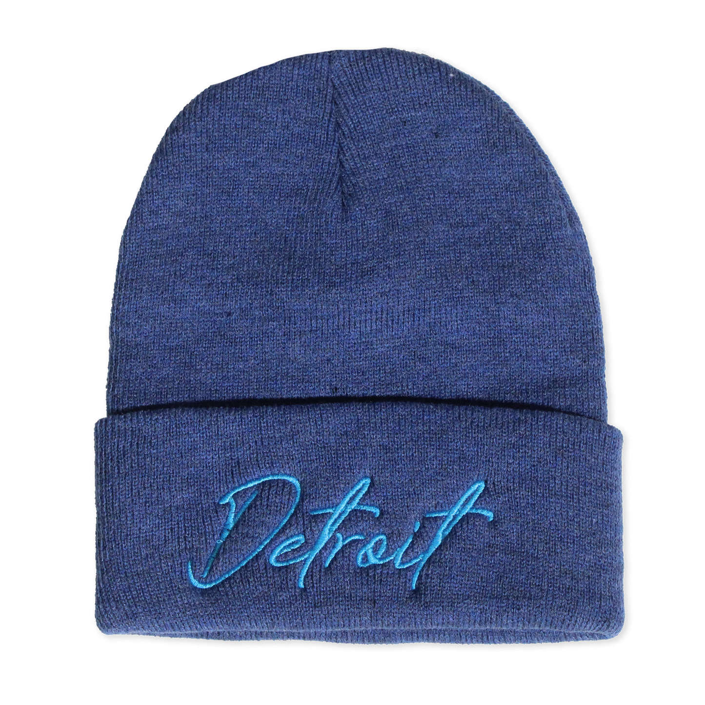 Detroit Script Beanie - Heather Blue
