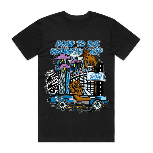 DETROIT ROAD TO THE CHAMPIONSHIP TEE - BLACK