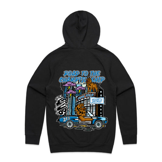 DETROIT ROAD TO THE CHAMPIONSHIP HOODIE - BLACK