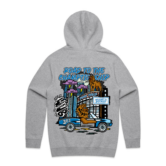 DETROIT ROAD TO THE CHAMPIONSHIP HOODIE - HEATHER GREY