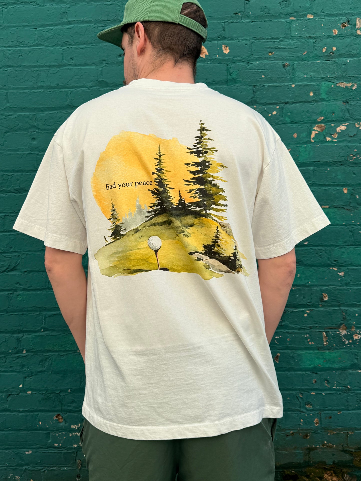 Find Your Peace Golf T-Shirt - Off White