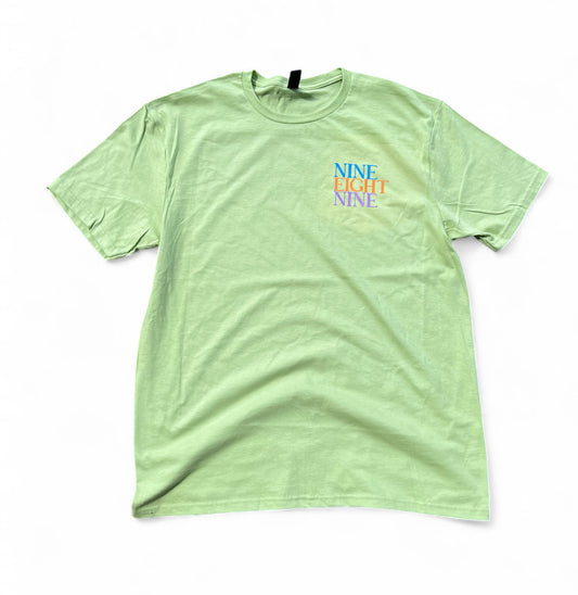 NINE EIGHT NINE SHIRT  (Left Chest Print) - PISTACHIO GREEN