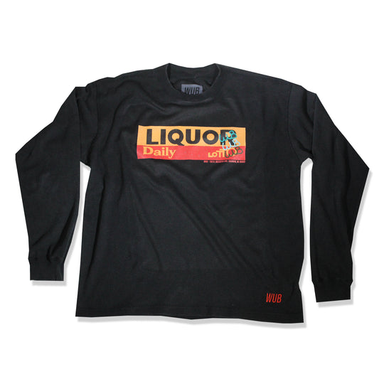 LIQUOR LOTTO WUB - VINTAGE BLACK WAFFLE L/S