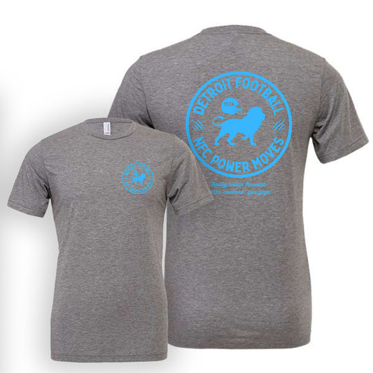 Power Moves Detroit Football Shirt - Grey Triblend