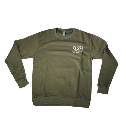 989 Chainstitch Style Crewneck - Military Green