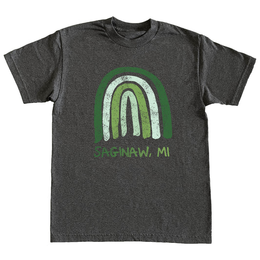 ST PATTYS RAINBOW TEE - DARK HEATHER GREY