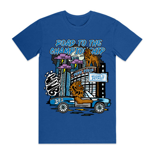 DETROIT ROAD TO THE CHAMPIONSHIP TEE - ROYAL BLUE