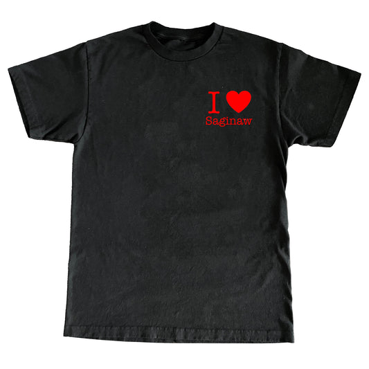 I Heart Saginaw (Left Chest) Shirt - Black
