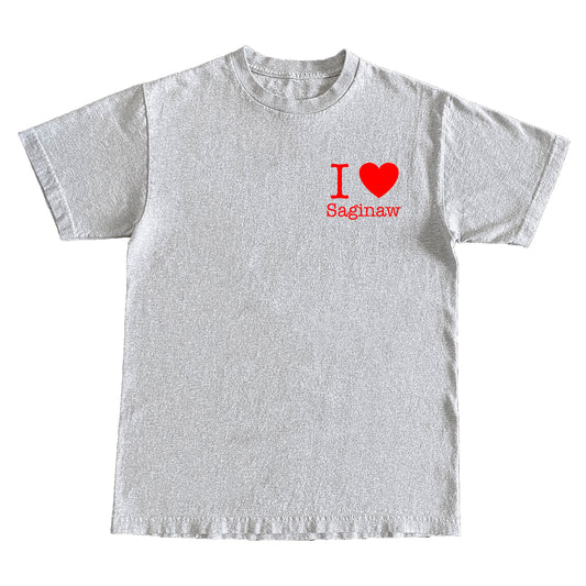 I Heart Saginaw (Left Chest) Shirt - Grey