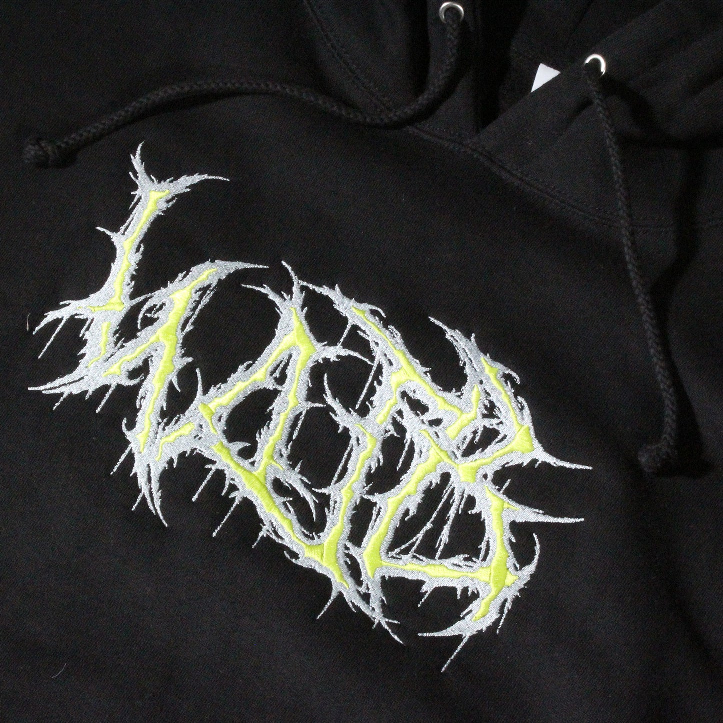 METAL EMBROIDERED HOODIE - BLACK