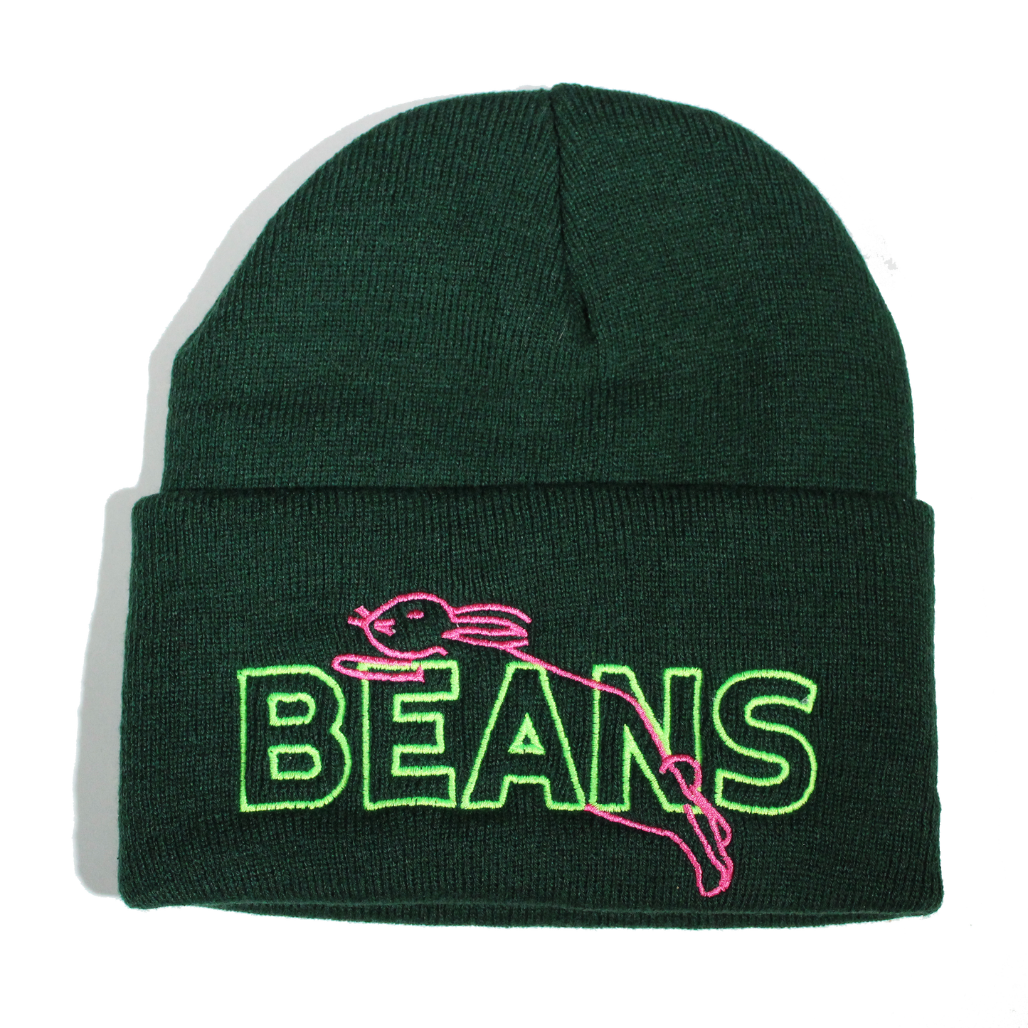 Neon Beans Beanie - Forrest Green