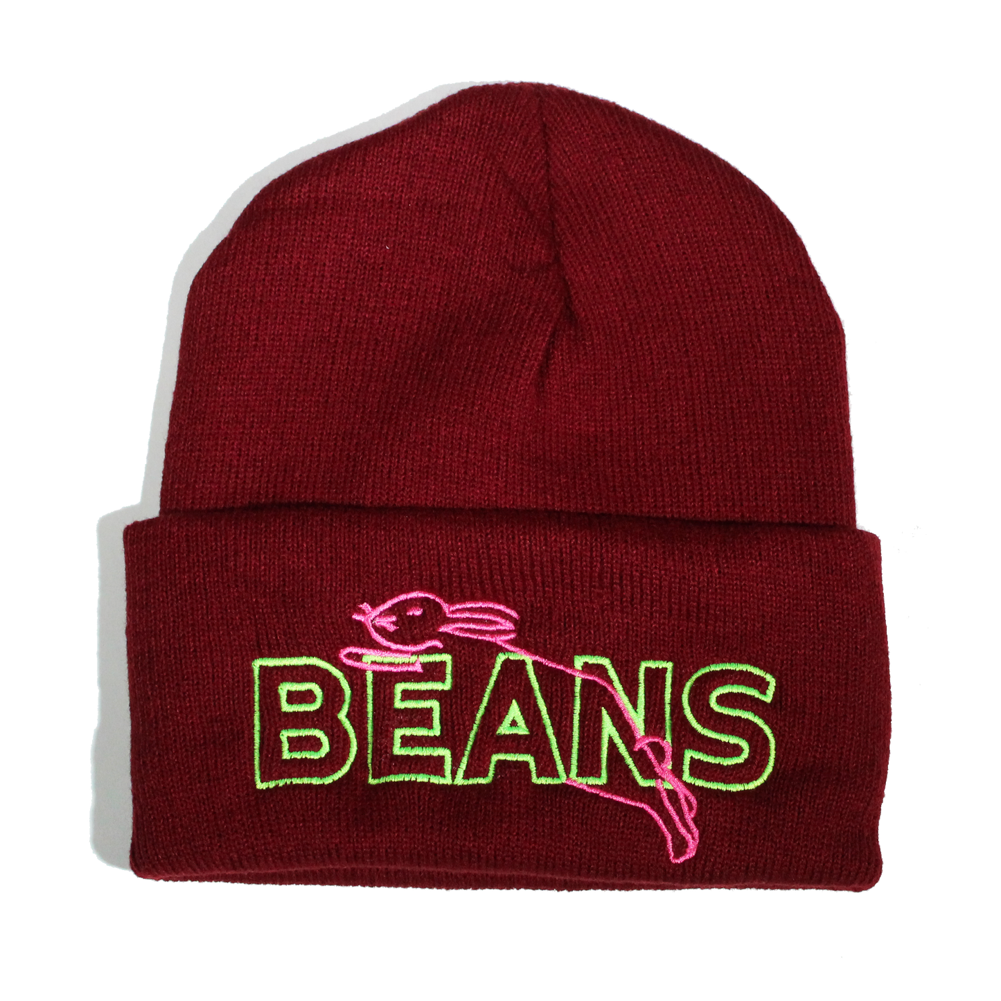 Neon Beans Beanie - Maroon