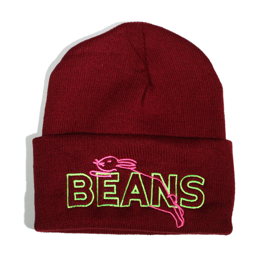 Neon Beans Beanie - Maroon
