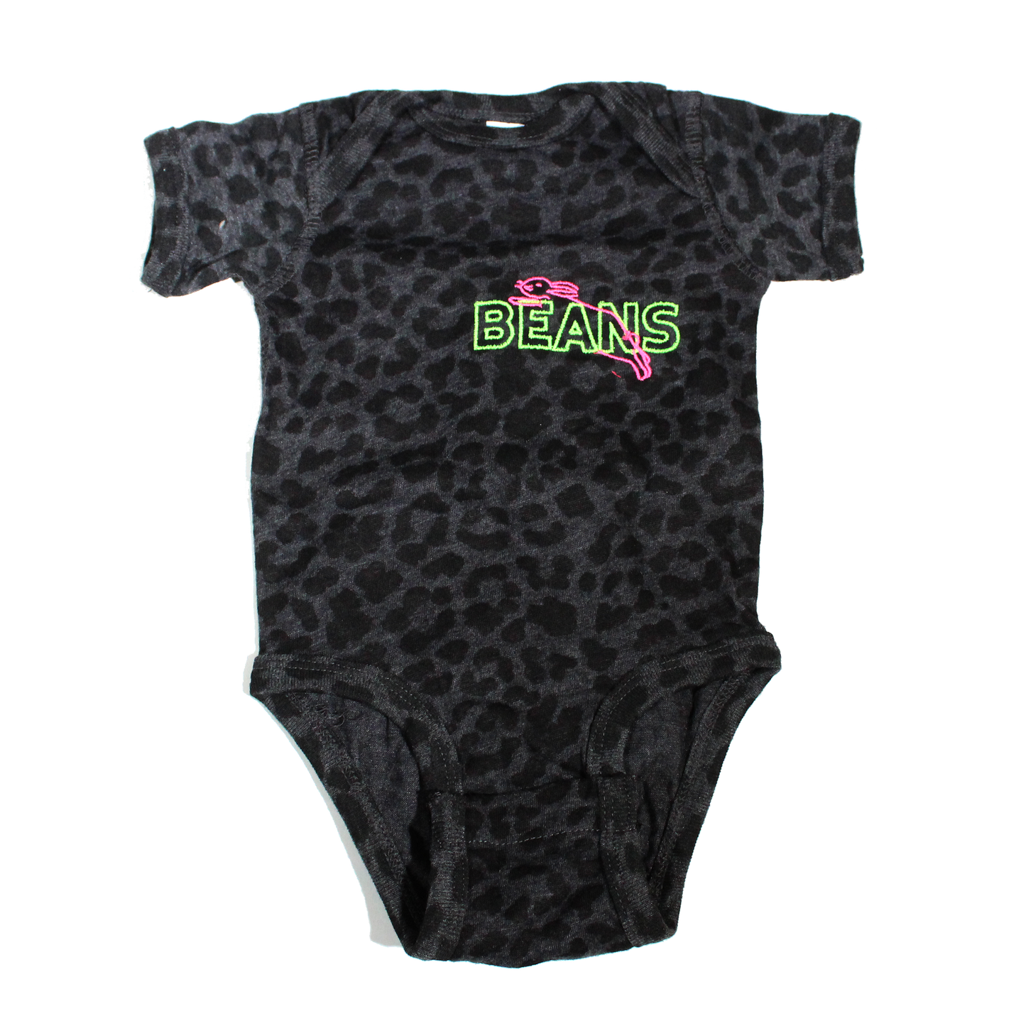 Beans Onesie - Black Leopard