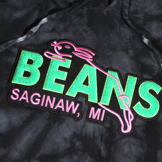 BEANS CHENILLE HOODIE - BLACK DYE