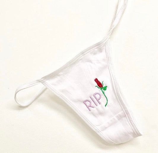 REST IN PU**Y THONG WHITE (VALENTINES DAY EXCLUSIVE)